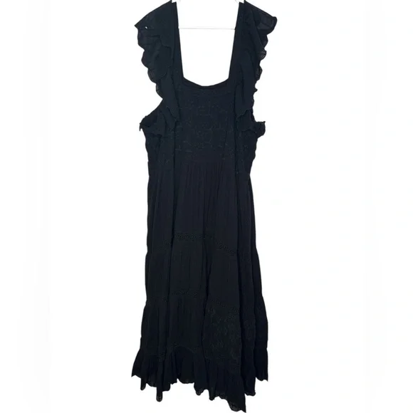 Sundance Greer Black Embroidered Swiss Dot Maxi Dress Size XXL - Picture 5 of 6